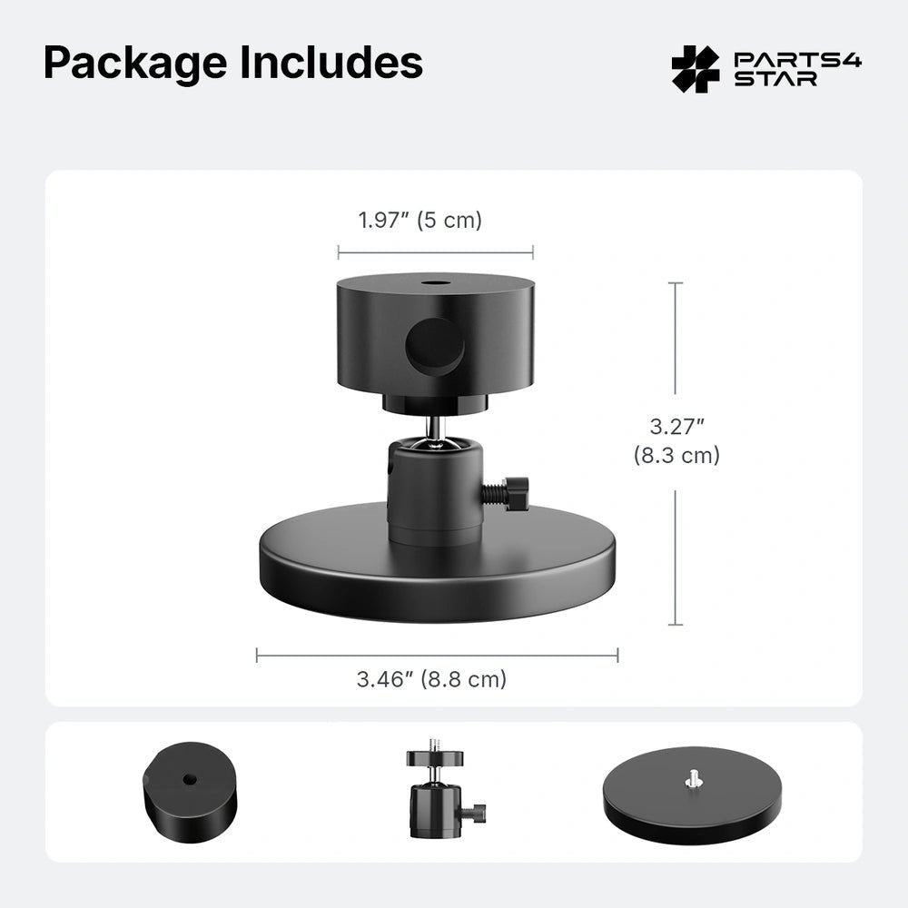 Starlink Mini Magnetic Mount with 360° Adjustable Ball Head, 12 Strong Magnets, Compatible with 2024 & 2025 OEM Pipe Adpter, Starlink Mini Accessories - Parts4Star