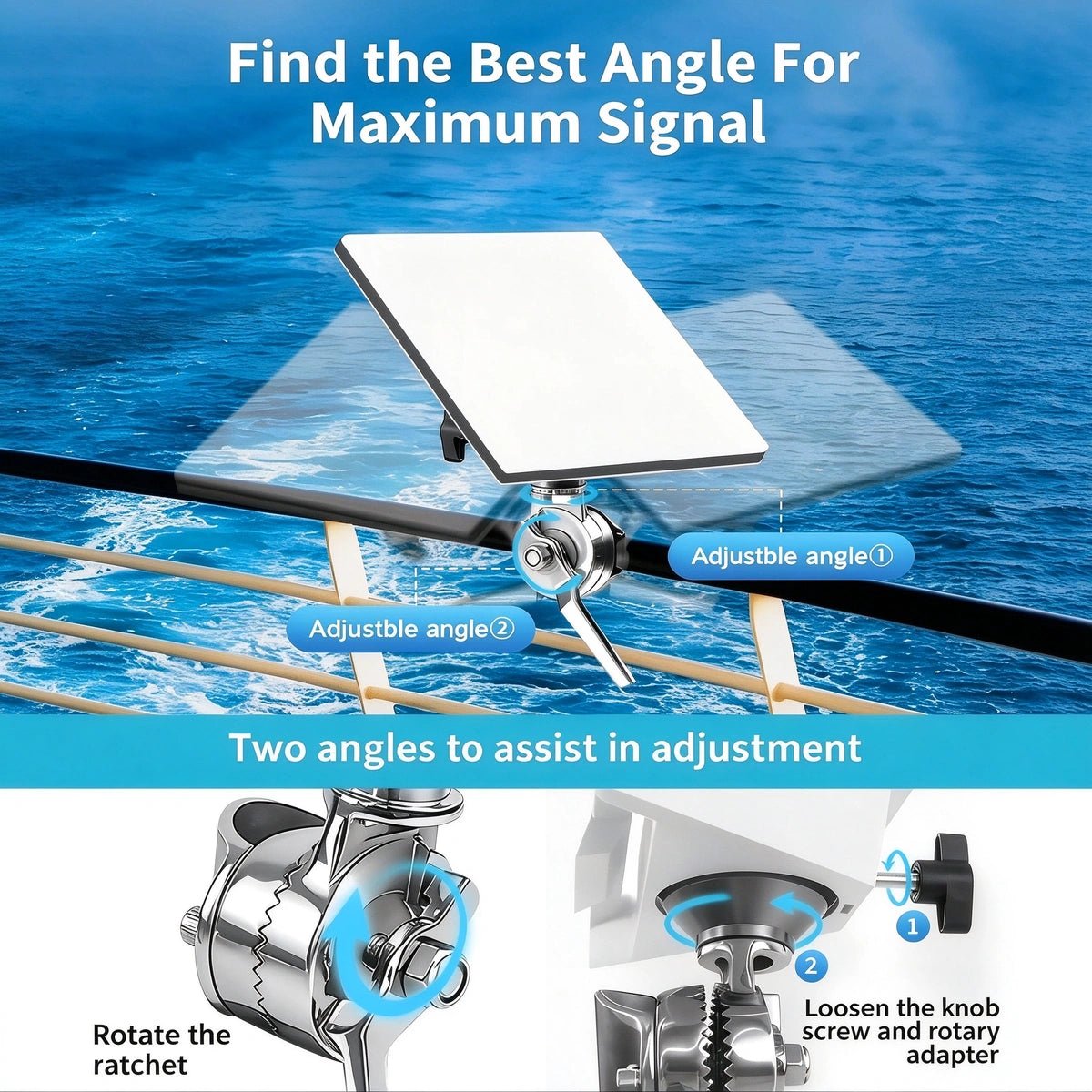 Starlink Mini Rail Mount, Marine-Grade 316 Stainless Steel - Parts4Star