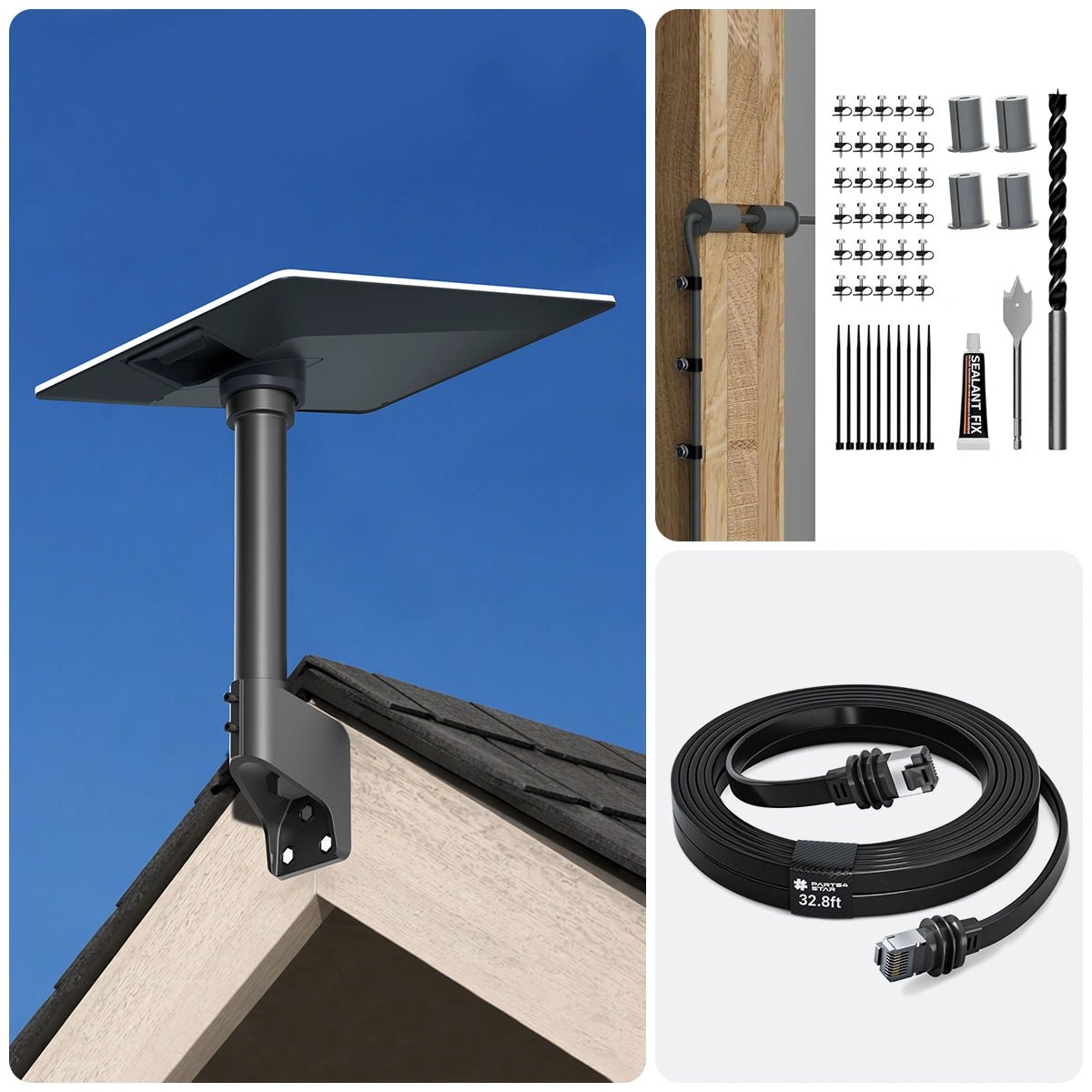 Starlink V5 Wall & Roof Mount Kit – Full Install Bundle with Cable & Router Mount - Parts4Star