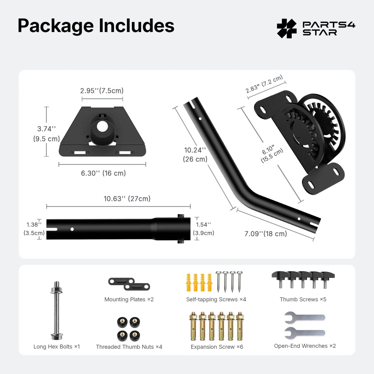 Starlink Mini Adjustable Wall Mount - 26" Pole - Parts4Star