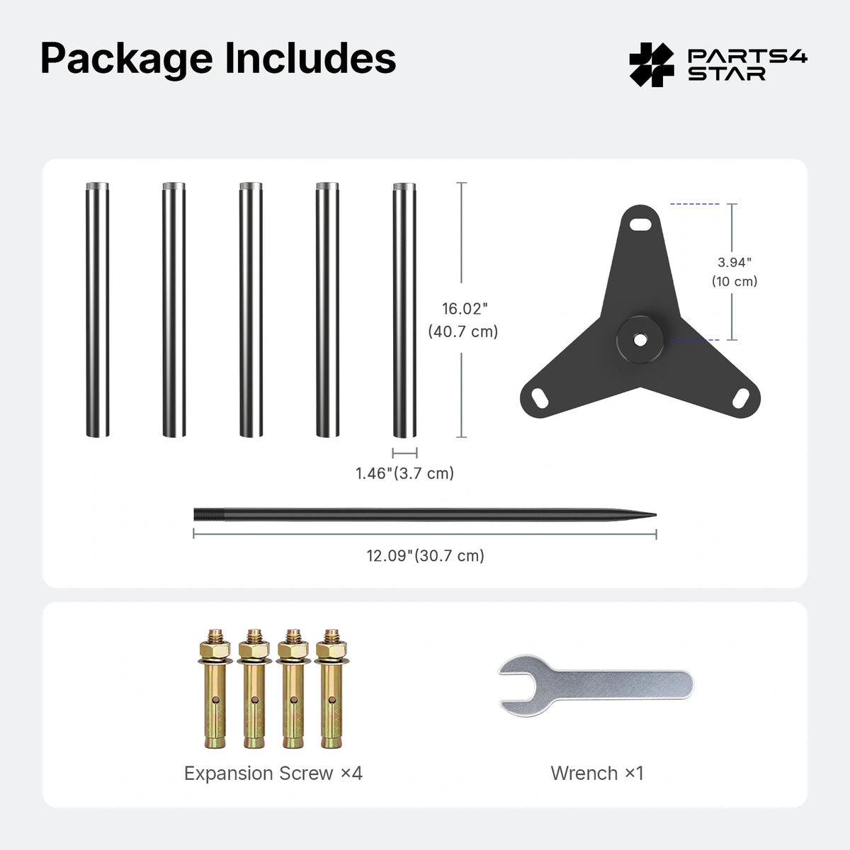 Starlink V5 No-Dig Ground Anchor Kit (6.6FT) - 316 Stainless Steel