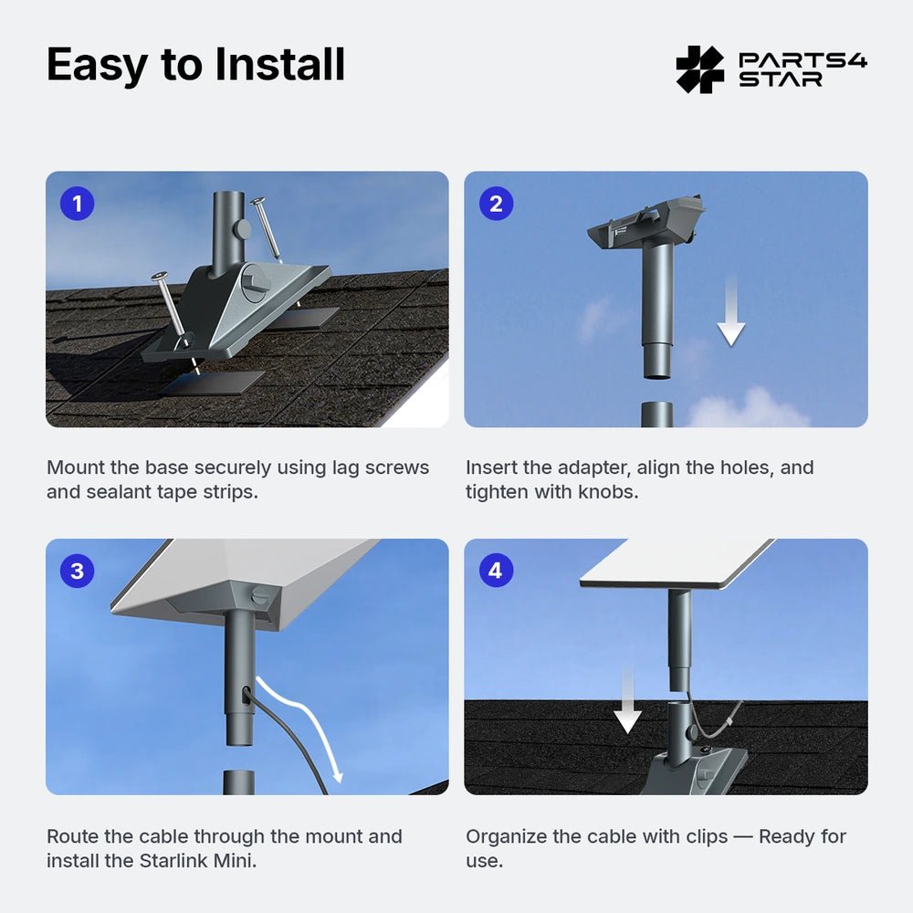 Starlink Mini Adjustable Roof Pivot Mounting Kit - Parts4Star