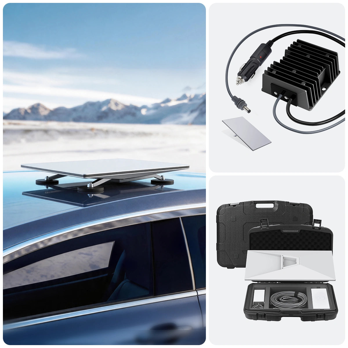 Starlink Gen 3-delige magnetische snelkoppelingsmontageset – Auto-adapter en draagtasoptie voor standaard 4/4X