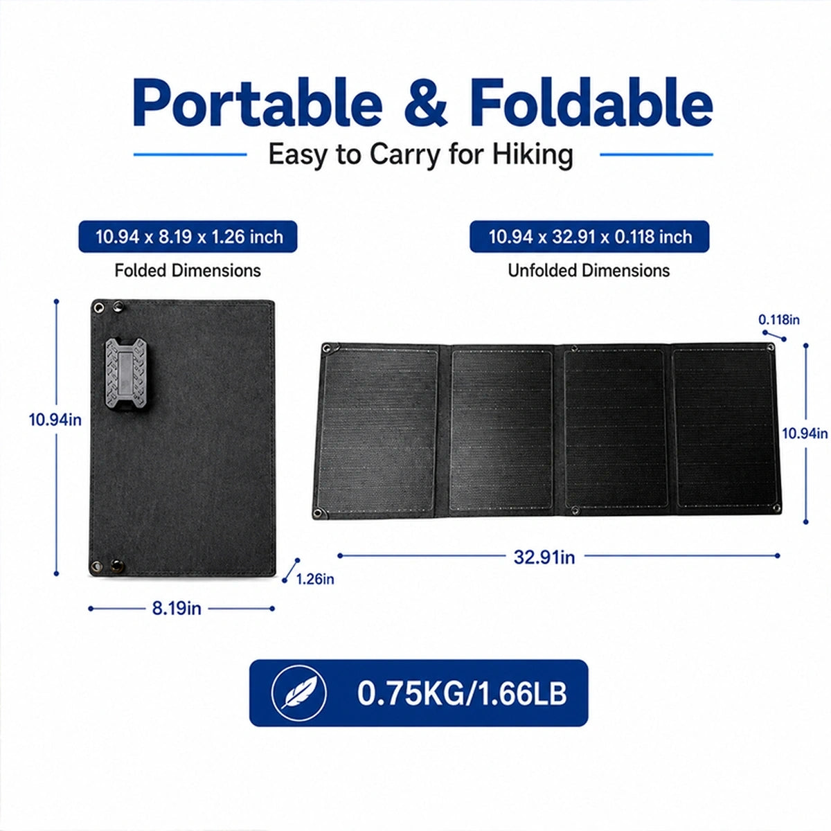 40W Foldable Solar Panel for Starlink Power Banks, USB-C & DC Output