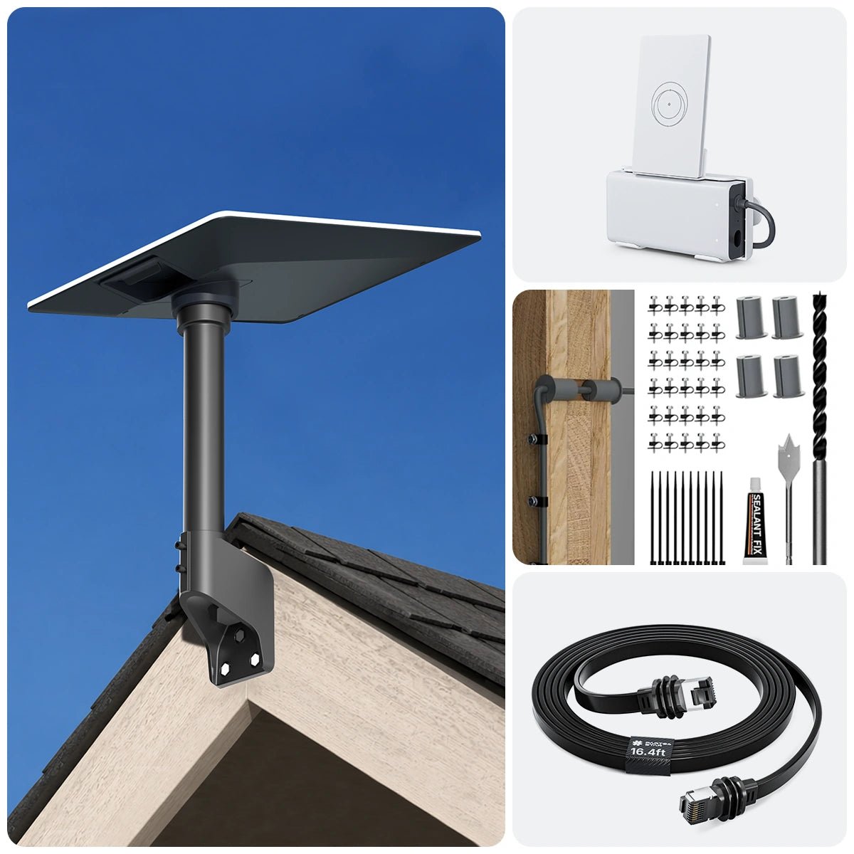 Starlink V5 Wall & Roof Mount Kit – Full Install Bundle with Cable & Router Mount - Parts4Star