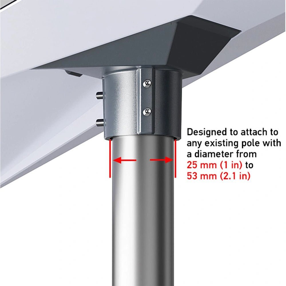 Starlink V4 Aluminum Pipe Adapter Mount – Heavy-Duty, 70mm Extended Socket for Standard Gen 3/V3/V4 - Parts4Star