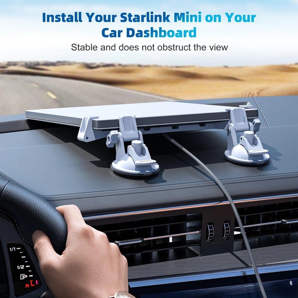 Starlink Mini Dashboard & Windshield Suction Cup Car Mount with Strong Nano Adhesive, Fits Most Vehicles, Starlink Mini Accessories - Parts4Star
