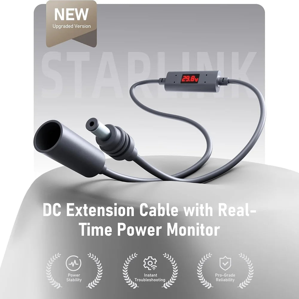 Starlink Mini & Gen 3 DC to DC Female Adapter with Real-Time Display