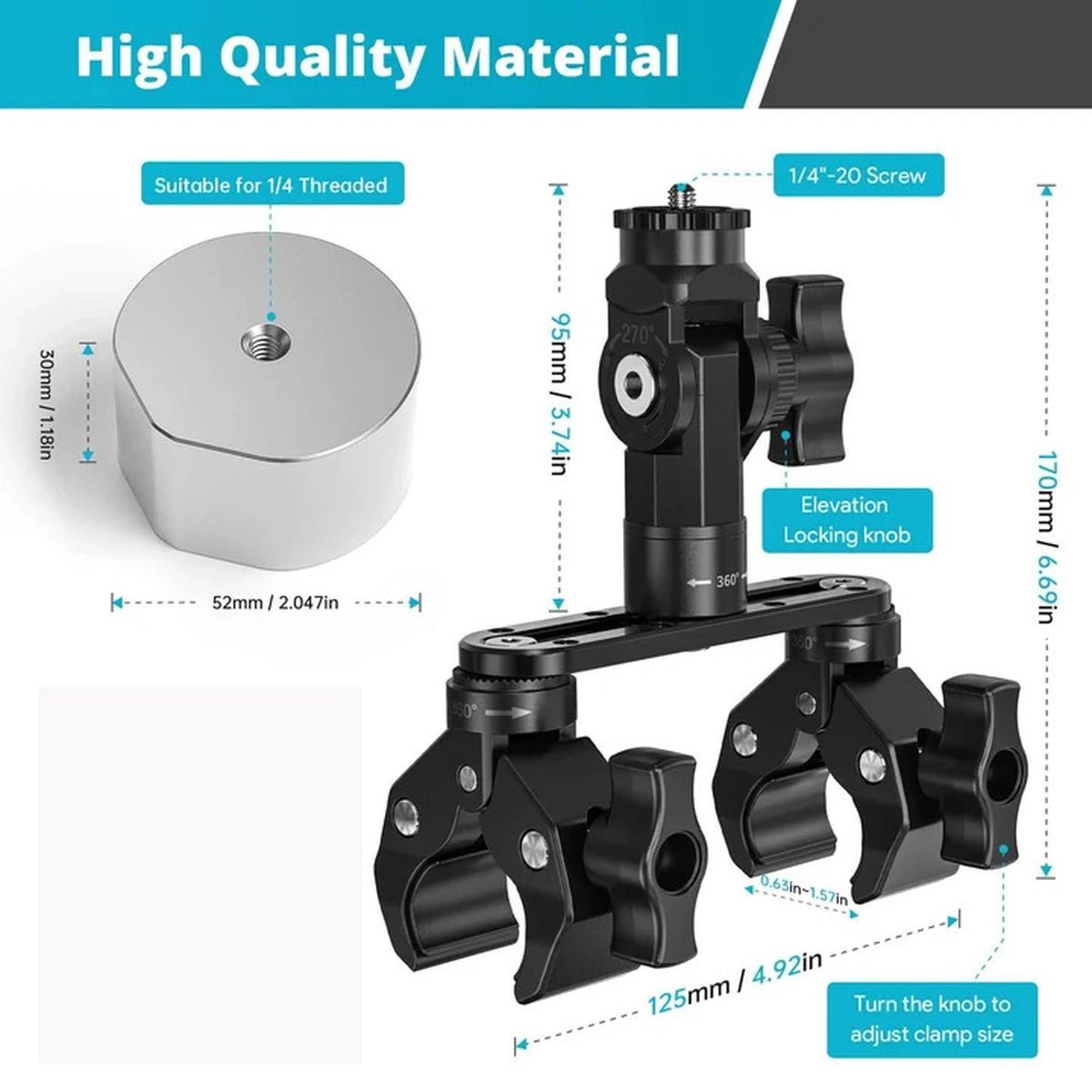 Starlink V5 Adjustable Dual-Clamp Mount Kit with 270° Rotation - Parts4Star