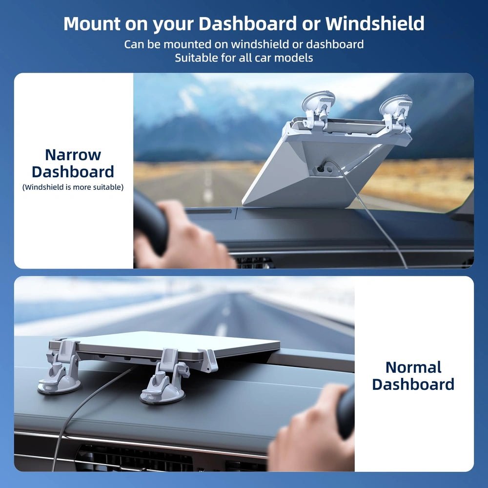 Starlink Mini Dashboard & Windshield Suction Cup Car Mount with Strong Nano Adhesive, Fits Most Vehicles, Starlink Mini Accessories - Parts4Star