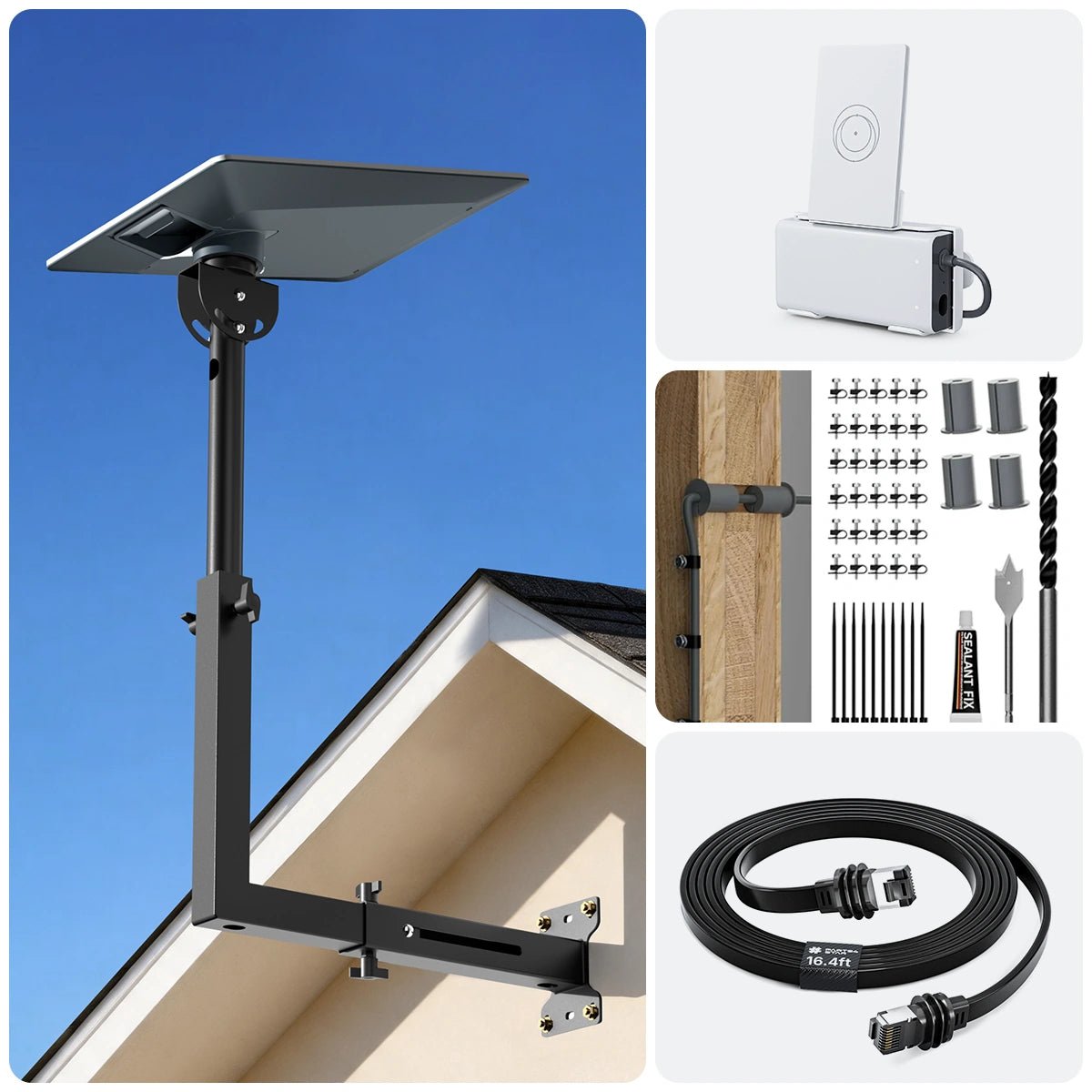 Starlink V5 Adjustable Wall & Roof Mount Kit – Complete Installation Bundle - Parts4Star