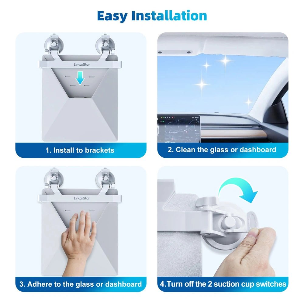 Starlink Mini Dashboard & Windshield Suction Cup Car Mount with Strong Nano Adhesive, Fits Most Vehicles, Starlink Mini Accessories - Parts4Star