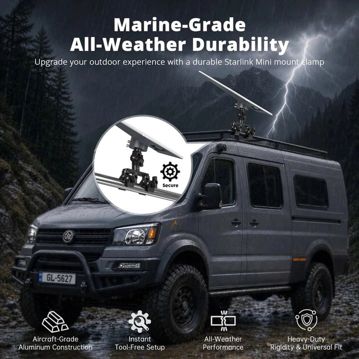 Starlink V5 Adjustable Dual-Clamp Mount Kit with 270° Rotation - Parts4Star