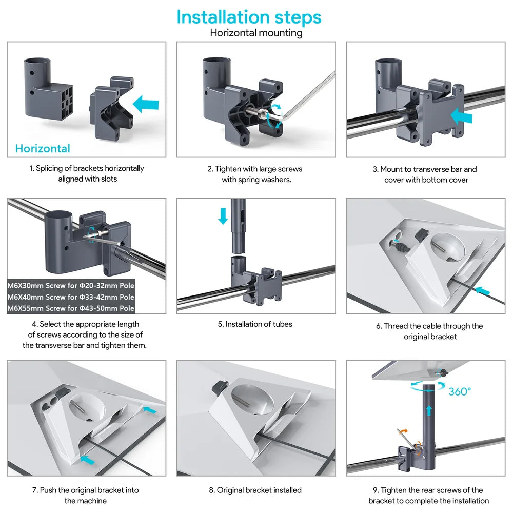 Heavy-Duty Aluminum Alloy Pole Mount for Starlink Mini – For RV, Roof & Ladder