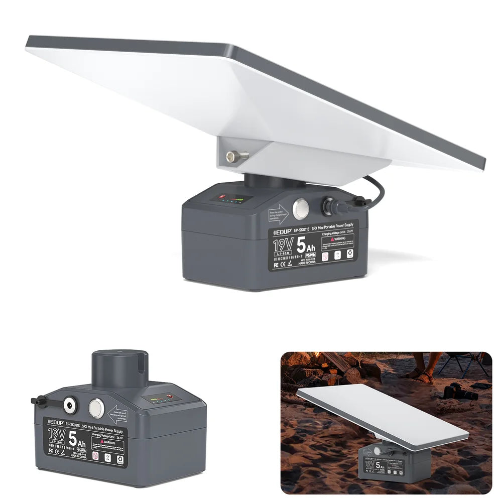 19V 95Wh (5Ah) Portable Battery Pack with Pipe Adapter for Starlink Mini