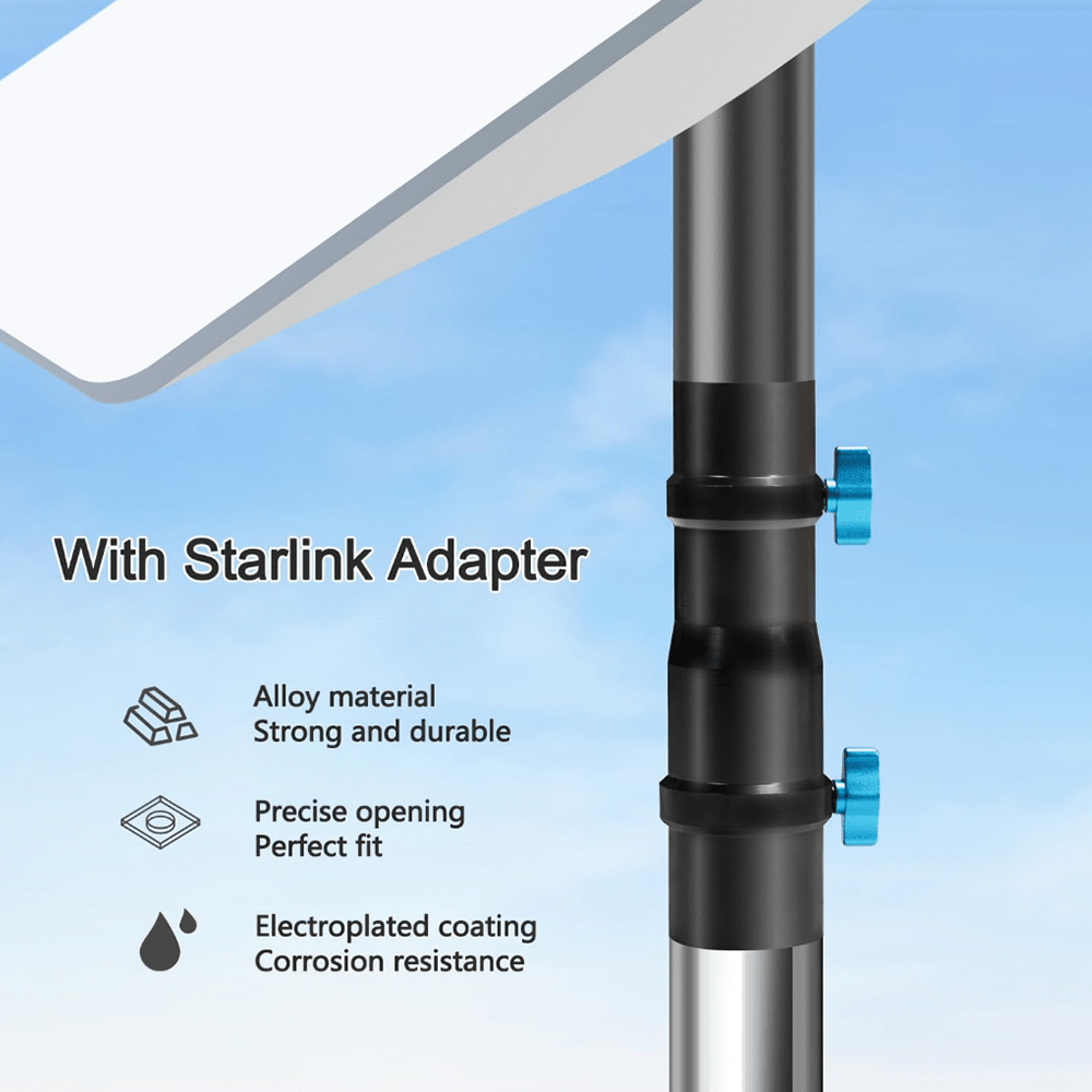 7FT Ground Pole RV Mount Kit with Adapter for Starlink Gen 2 Dish - Parts4Star