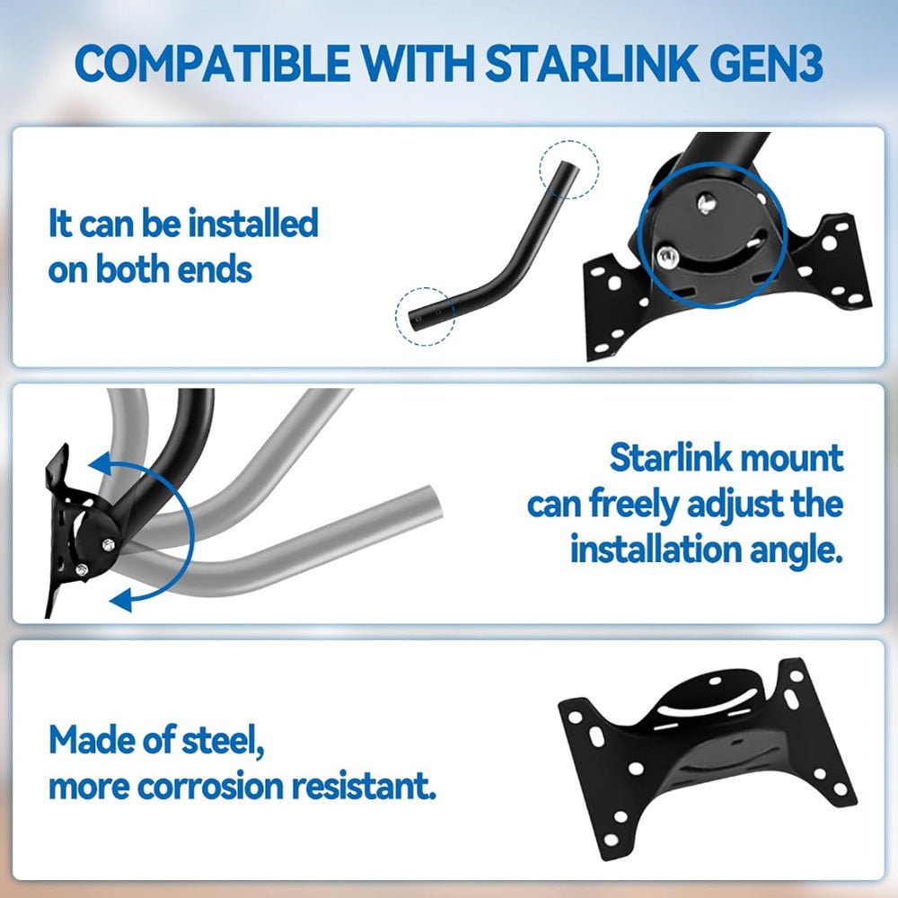 Starlink Gen 3 Adjustable Roof Wall Mount Kit for Standard 4 / 4X - Parts4Star