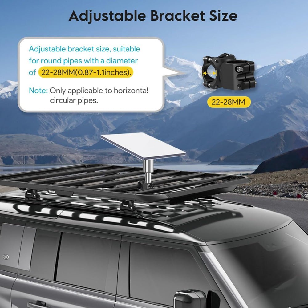 Round Tube Roof Rack Mount for Starlink Mini – Fits All Cars - Parts4Star