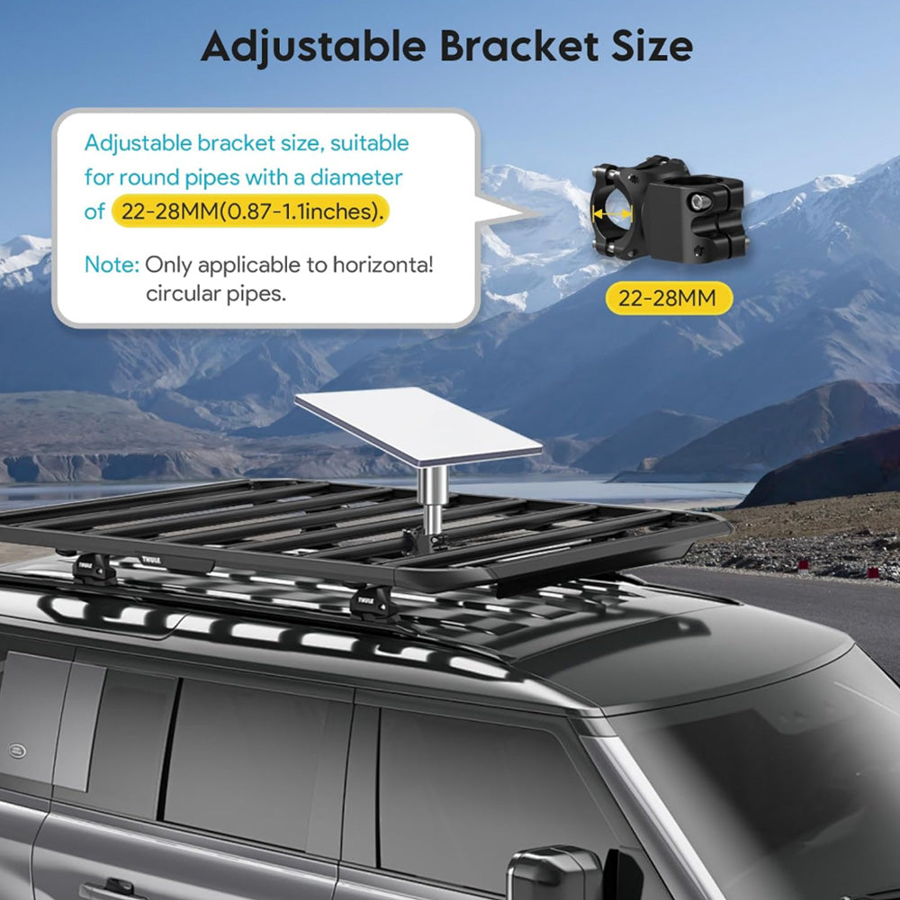 Round Tube Roof Rack Mount for Starlink Mini – Fits All Cars