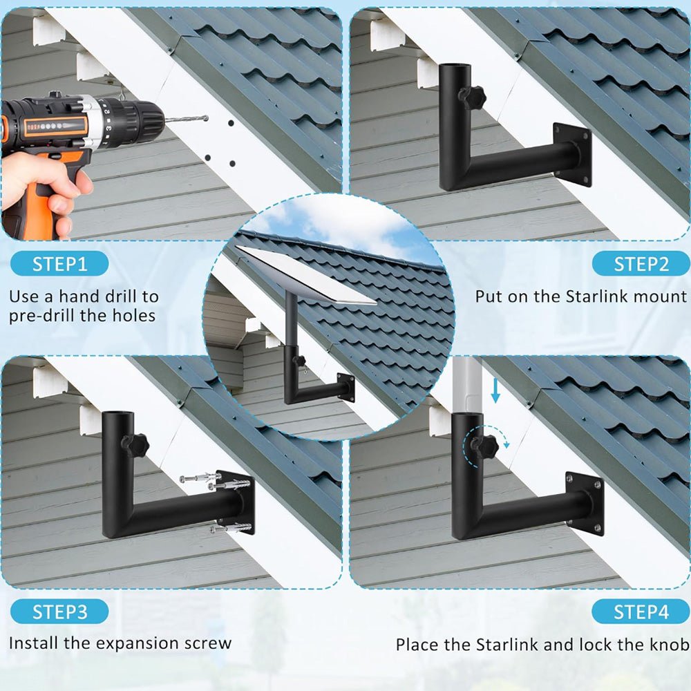 Right Angle Wall Mount Kit for Starlink Gen 2 - Parts4Star