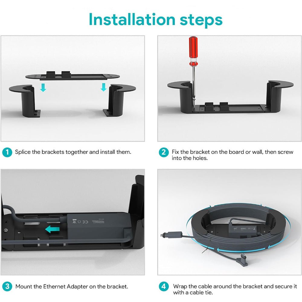 Starlink Gen 3 / Gen 2 Ethernet Cable Organizer & Caddy Mount for Standard 4 / 4X - Parts4Star