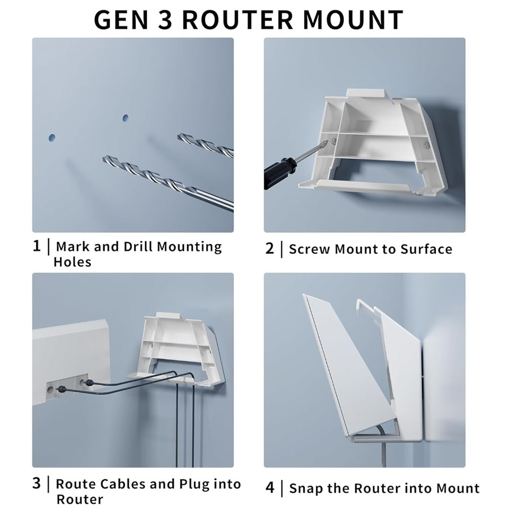 Kit de montagem na parede para router e fonte de alimentação Starlink Gen 3