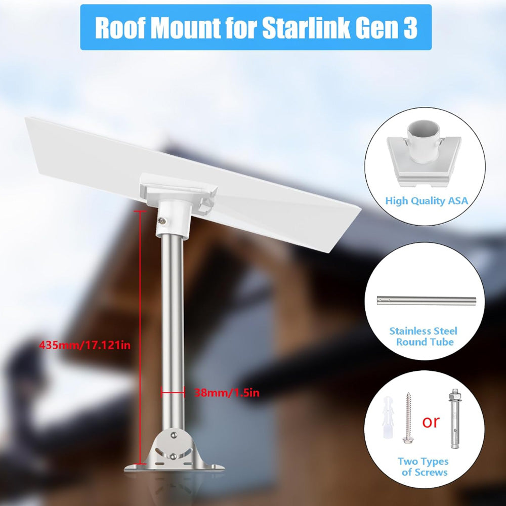 Starlink Gen 3 Straight Pipe Roof Mount Kit for Standard 4 / 4X