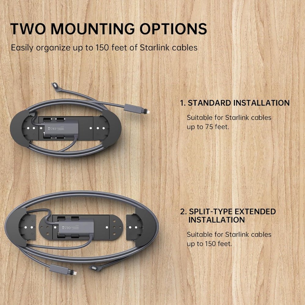 Starlink Gen 3 / Gen 2 Ethernet Cable Organizer & Caddy Mount for Standard 4 / 4X - Parts4Star