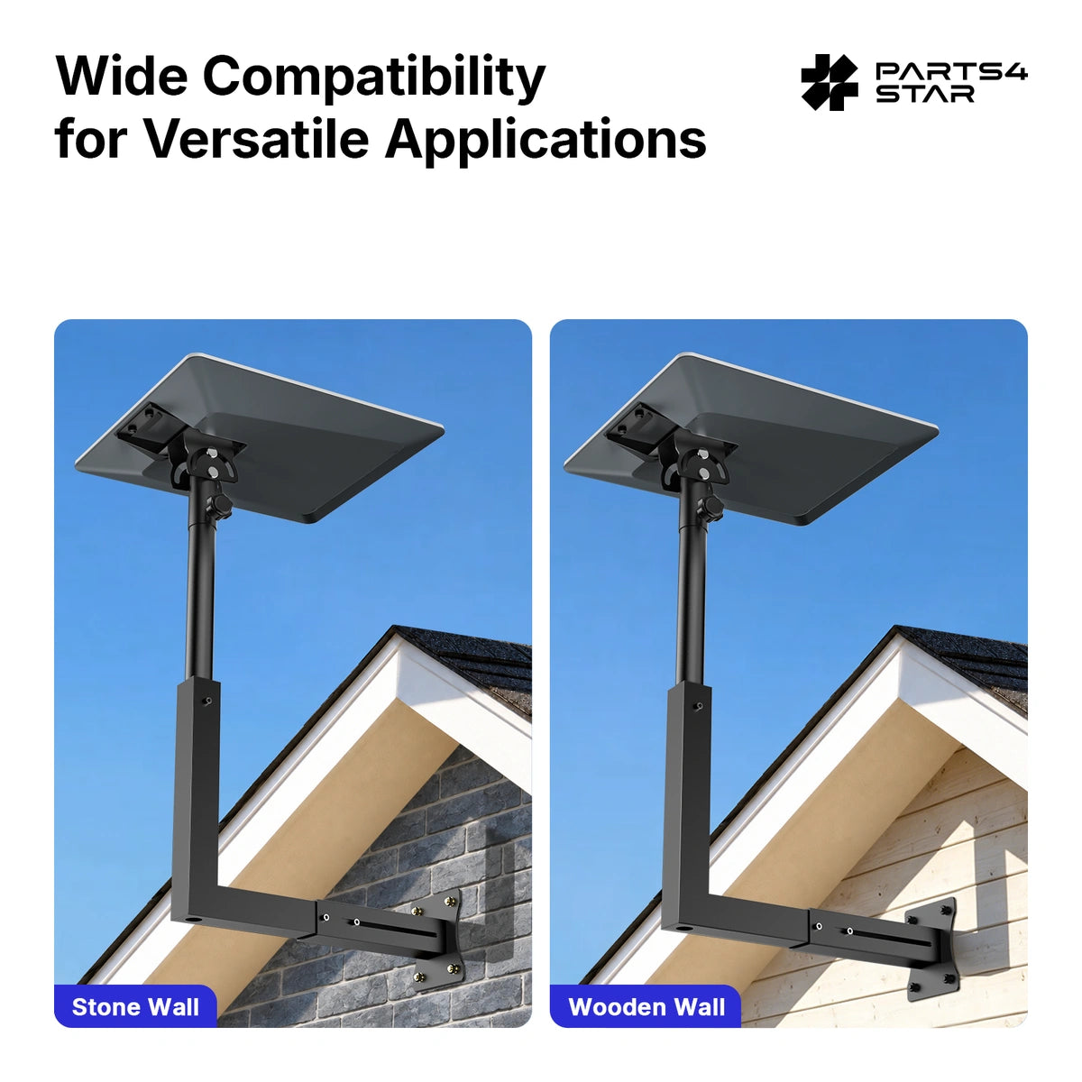Starlink V5 Wall & Roof Mount - Adjustable Telescoping Arm & Pipe Adapter