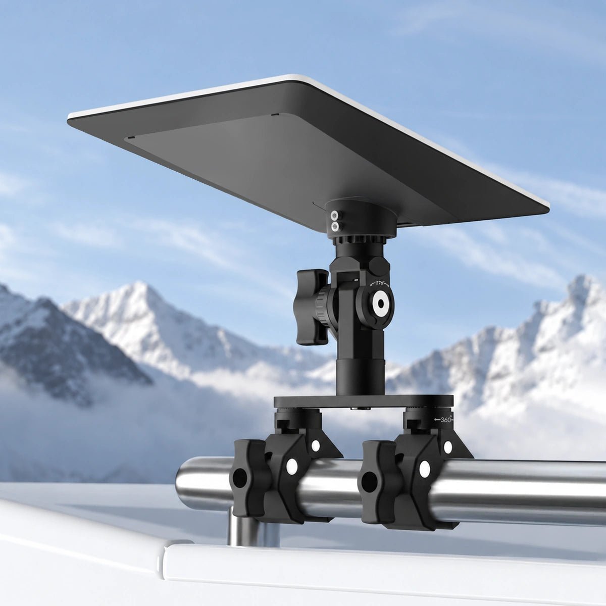 Starlink V5 Adjustable Dual-Clamp Mount Kit – 360° Rotation, 270° Tilt & 0.98" Sliding Arm for RV Ladder & Tripod - Parts4Star