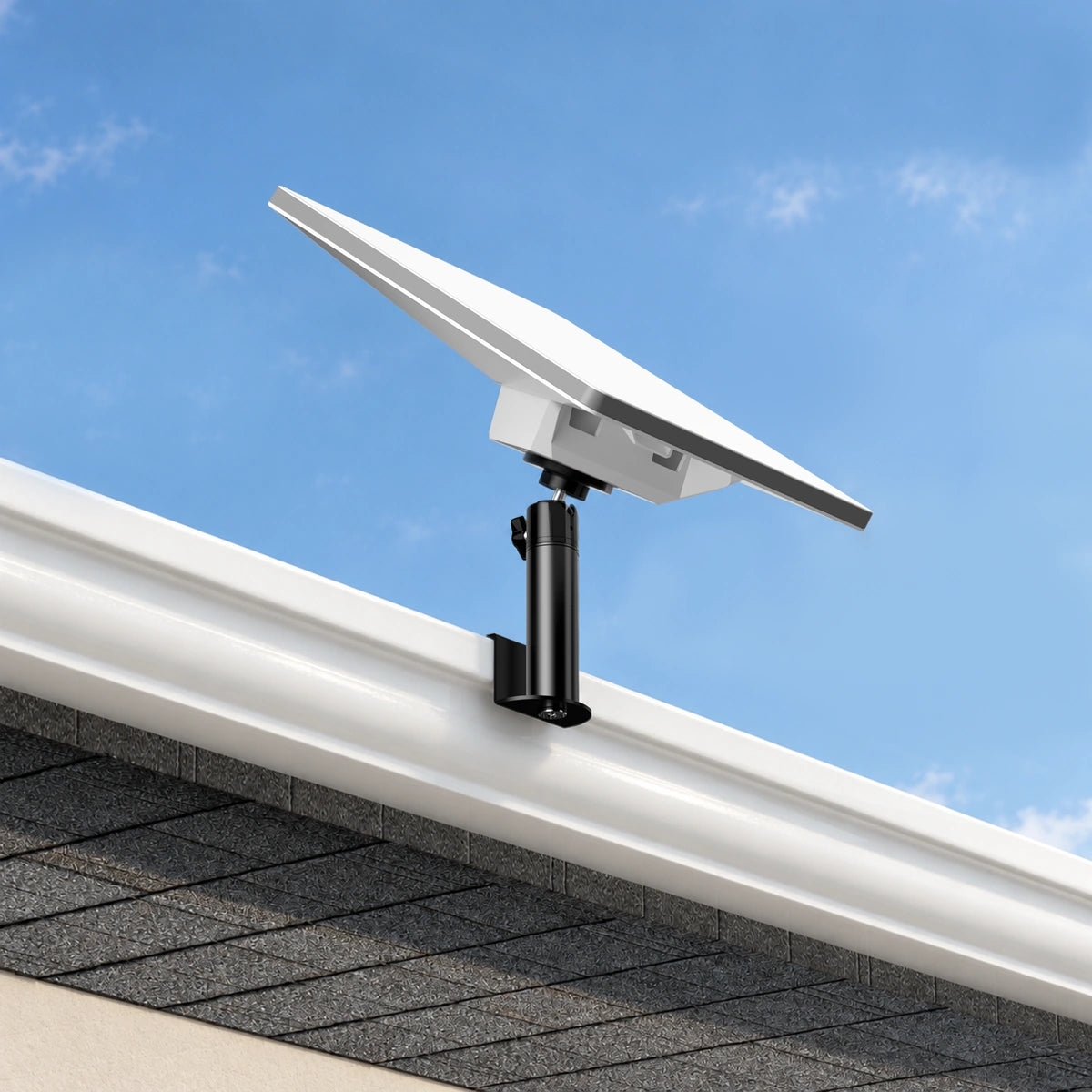 Starlink Mini Metal Gutter Mount with Screw Adapter – 360° Adjustable, No-Drill Dual-Screw Clamp