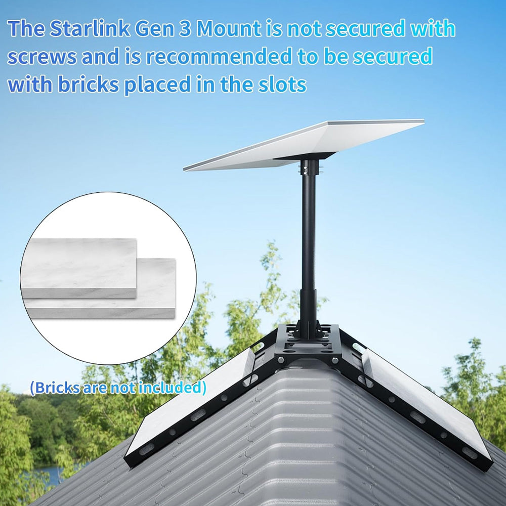 Starlink Gen 3 Adjustable Roof Ridge Mount Kit for Standard 4 / 4X