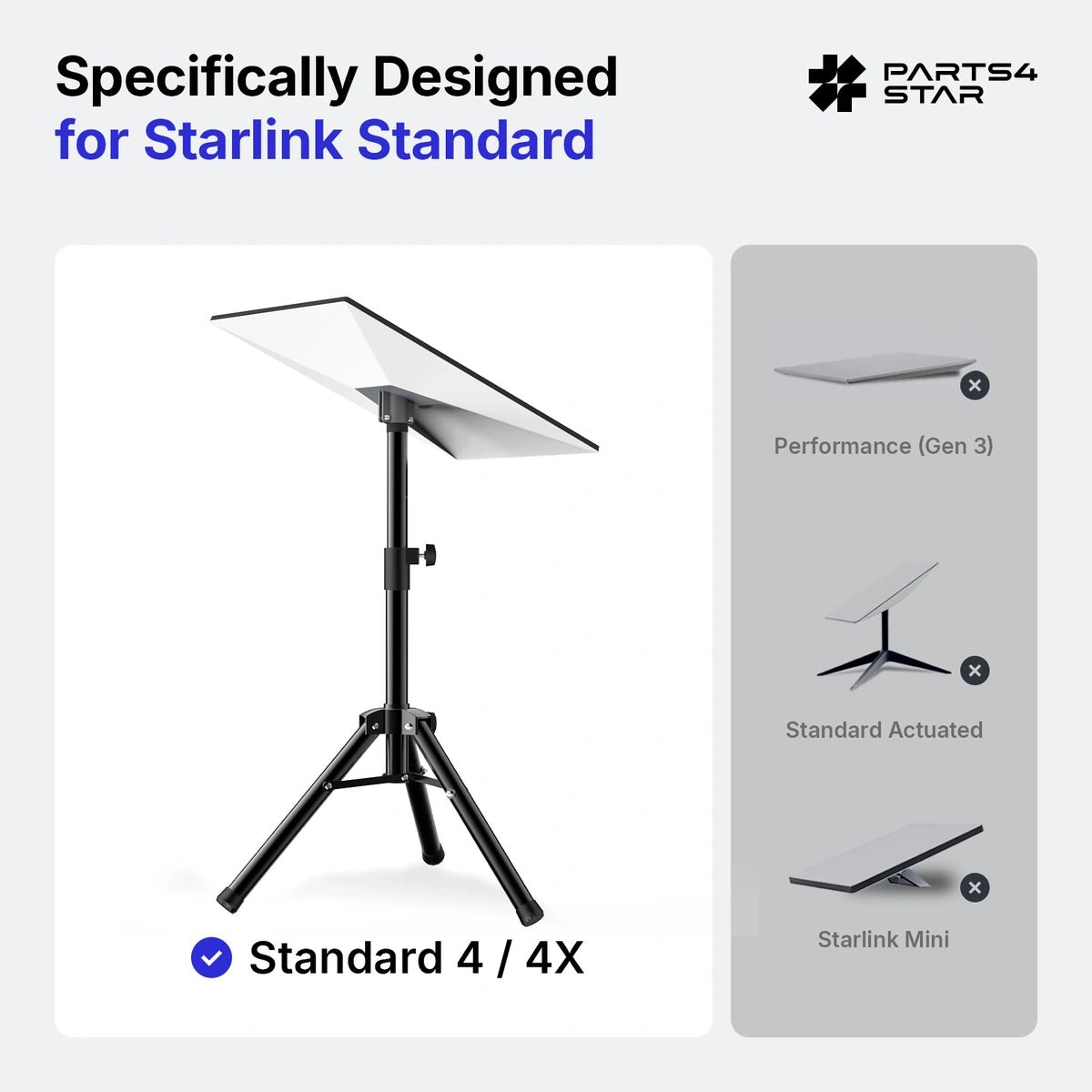 Starlink Gen 3 Adjustable Tripod Mount Kit for with Adapter Standard 4 / 4X - Parts4Star