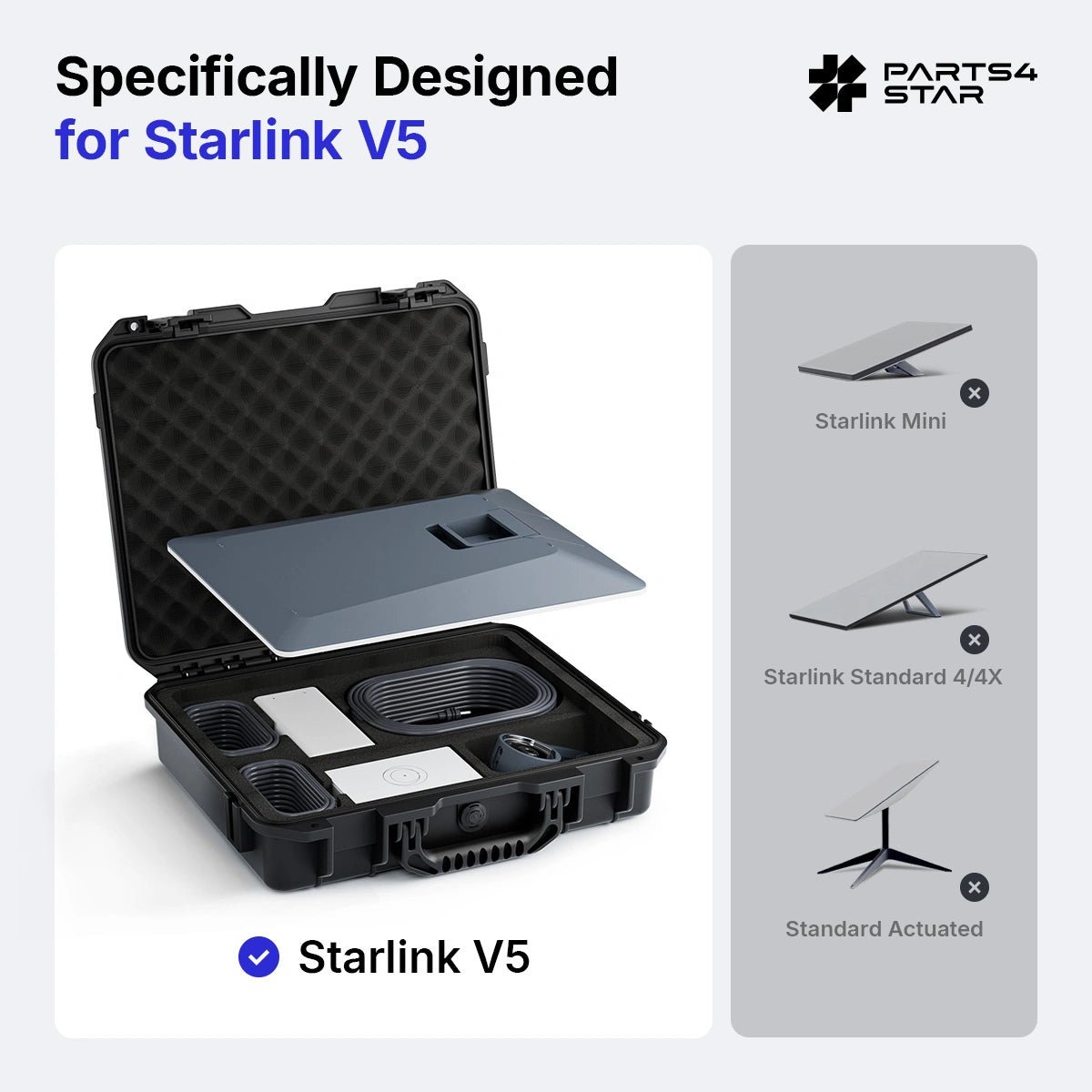 Starlink V5 Hard Carrying Case - Waterproof, Precision Cut Foam - Parts4Star