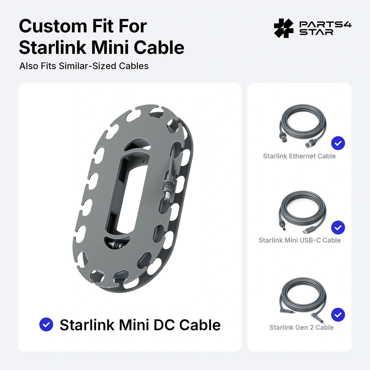 Starlink Mini Ethernet Cable Rack - Wall Mount Cable Management Organizer