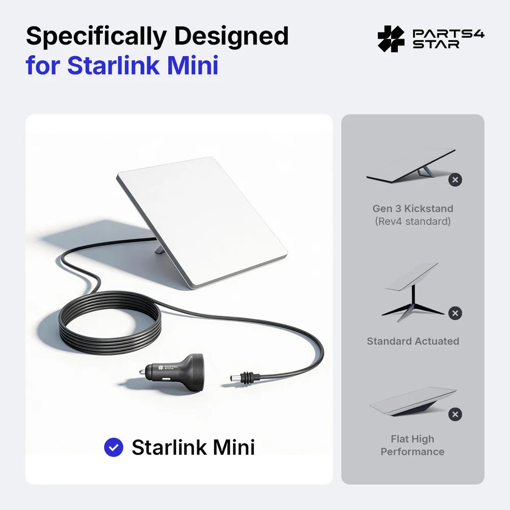 Starlink Mini Car Adapter12V/24V to 30V DC Step-Up Converter, 30W USB-C Car Charger with Blue Indicator Light, Starlink Mini Accessories