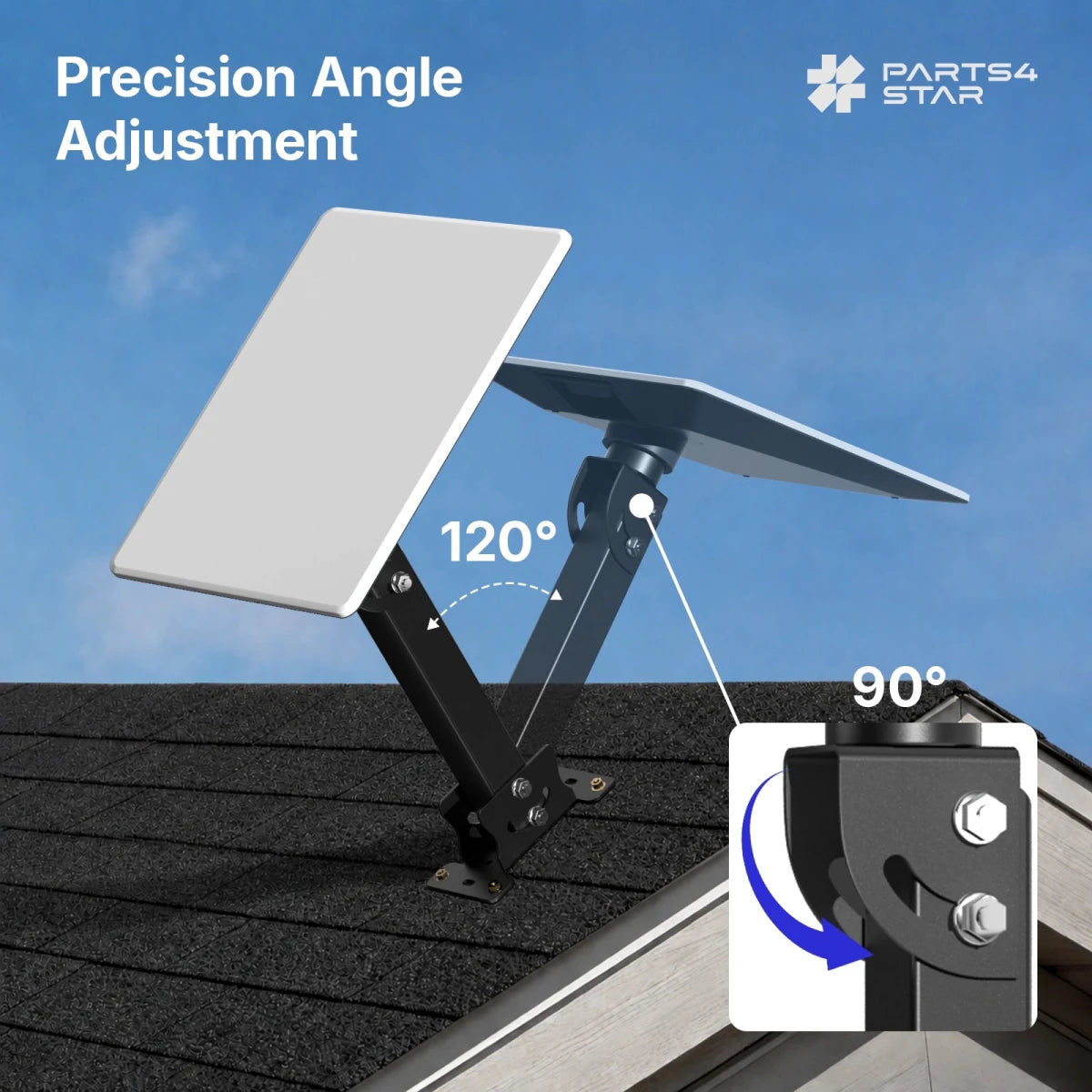 Starlink V5 Adjustable Roof Mount Kit - Reinforced Carbon Steel Square Tube - Parts4Star