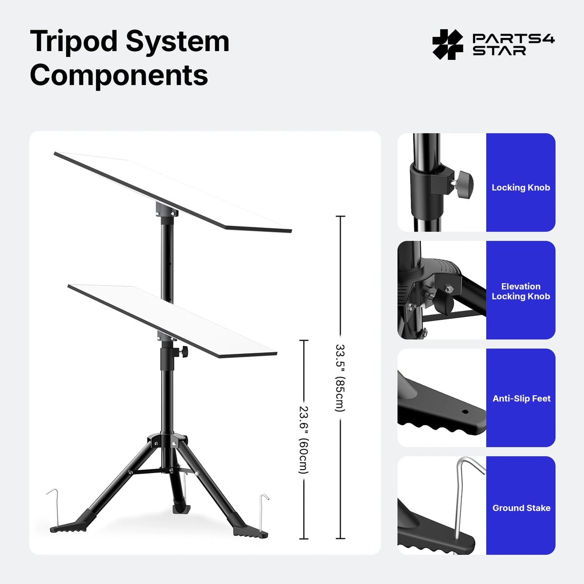 Starlink Standard 4/4X Tripod Mount - Height Adjustable, Gen 3/V3/V4 - Parts4Star