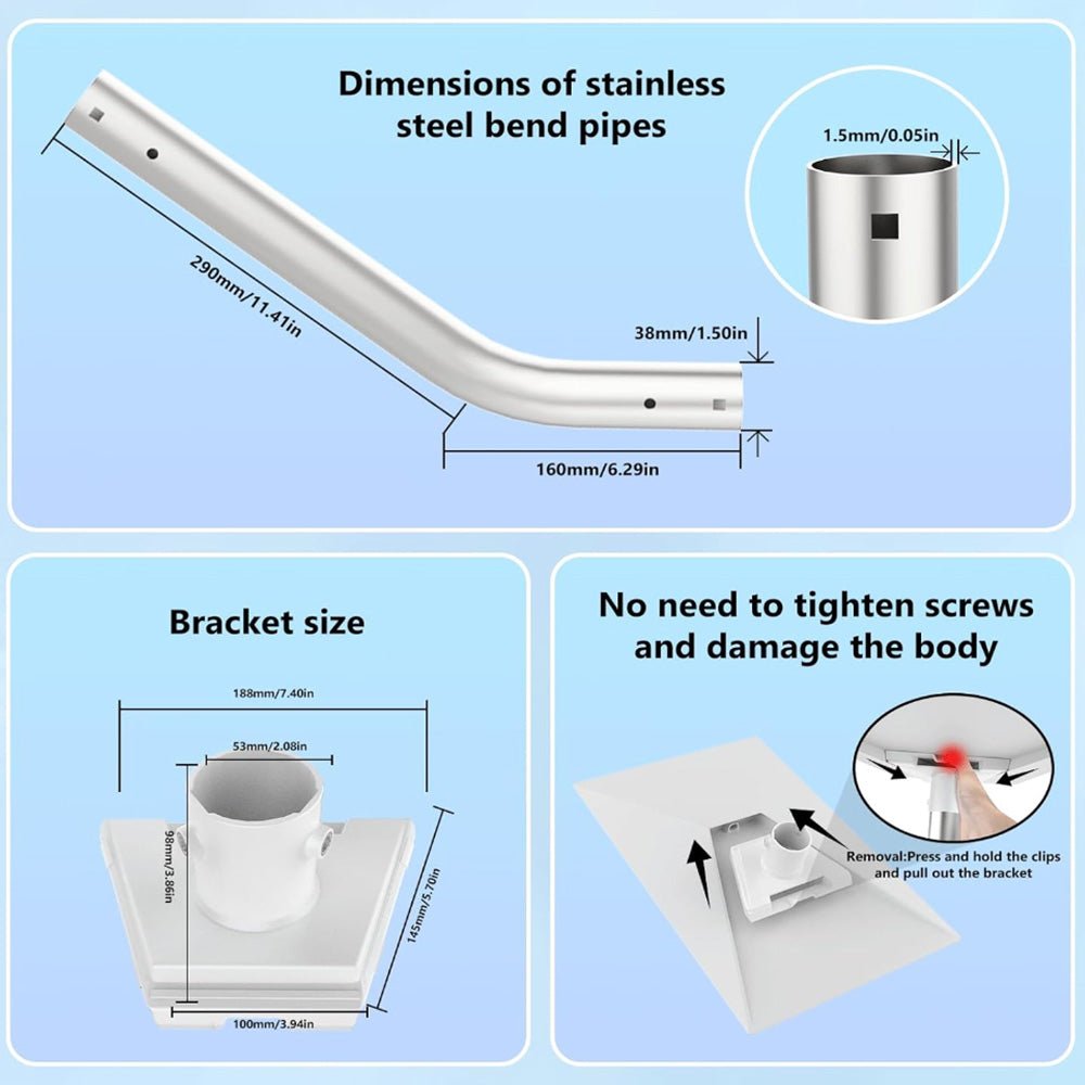 Starlink Gen 3 Adjustable Stainless Steel Mount Kit for Standard 4 / 4X - Parts4Star