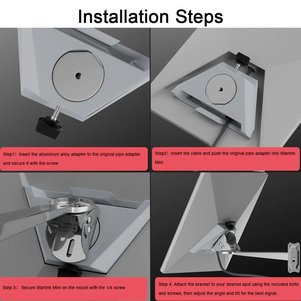 Adjustable Wall Mount Kit for Starlink Mini Dish - Parts4Star
