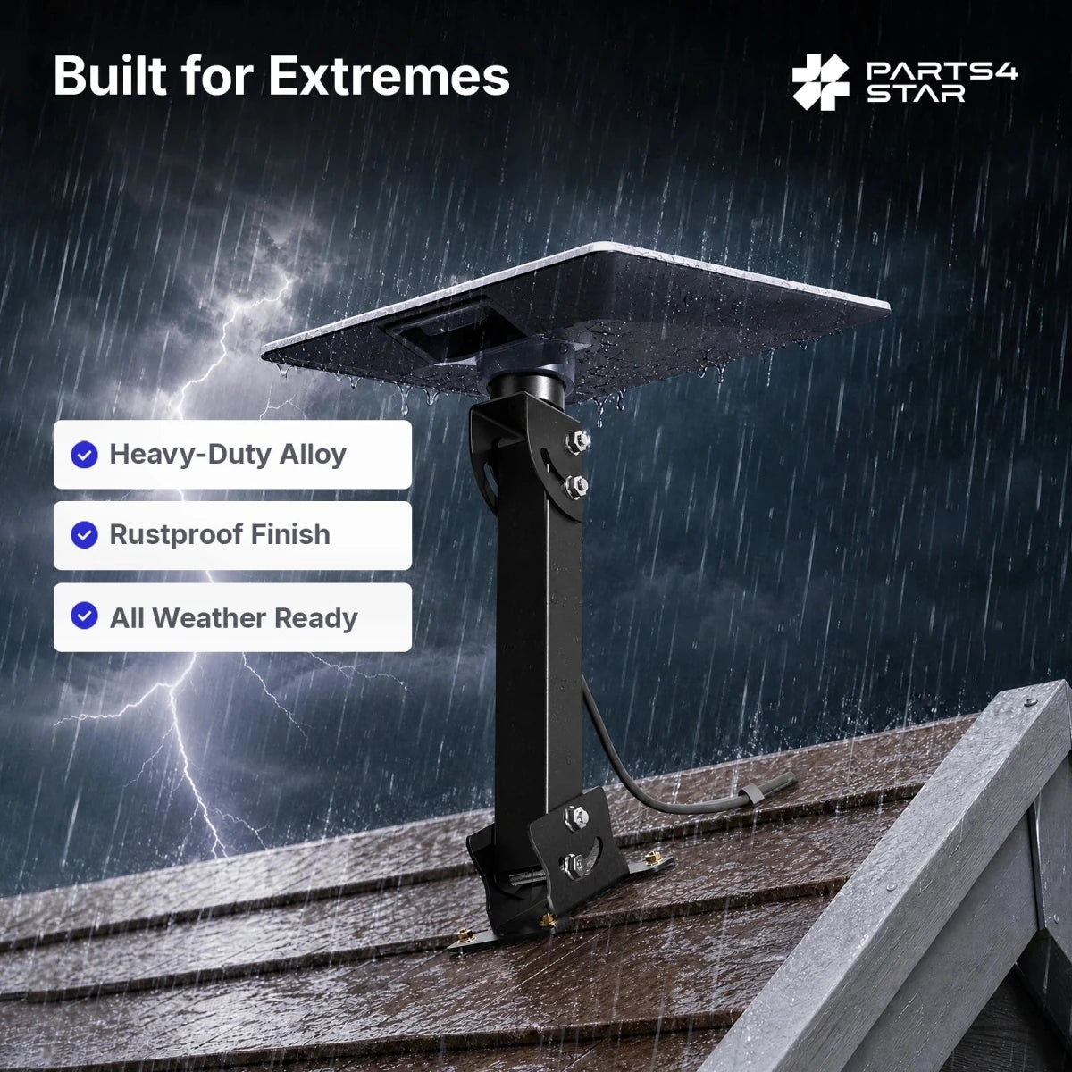 Starlink V5 Adjustable Roof Mount Kit - Reinforced Carbon Steel Square Tube - Parts4Star