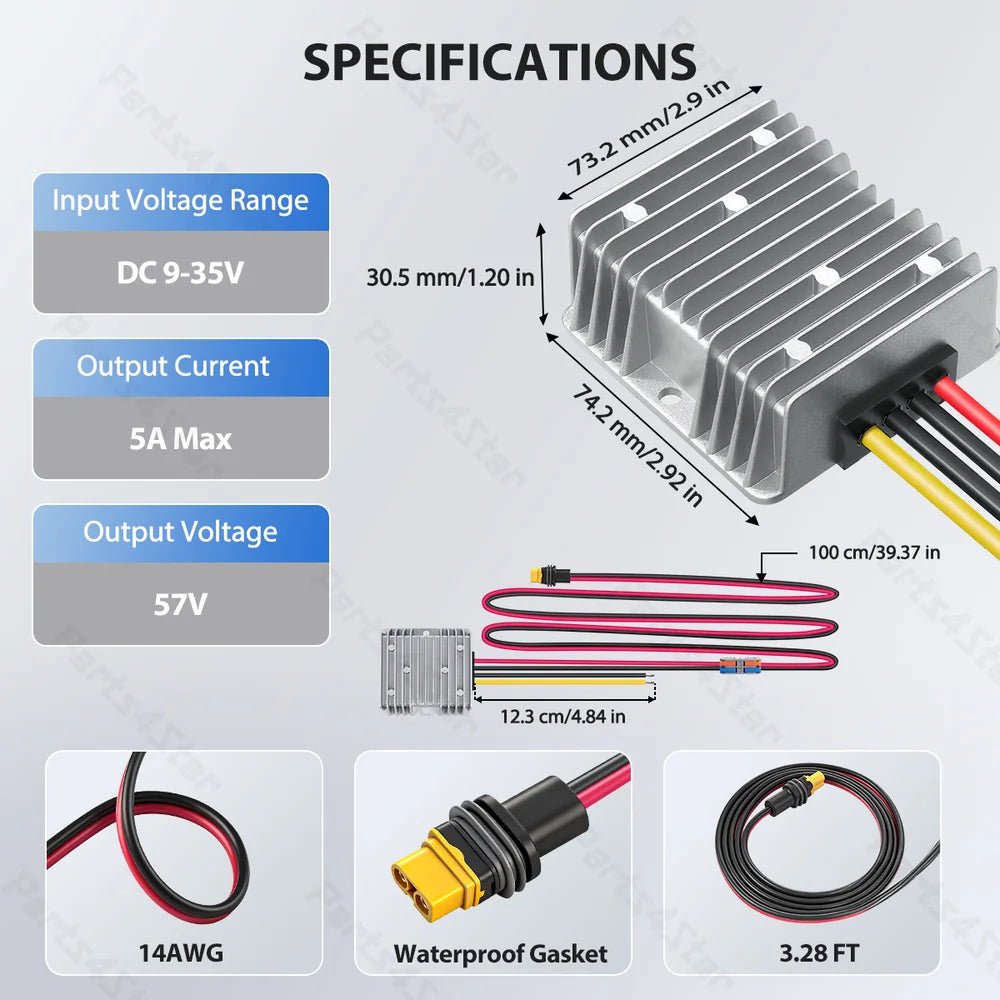9 - 35V to 57V DC Power Adapter for Starlink Gen 3 Performance - Parts4Star