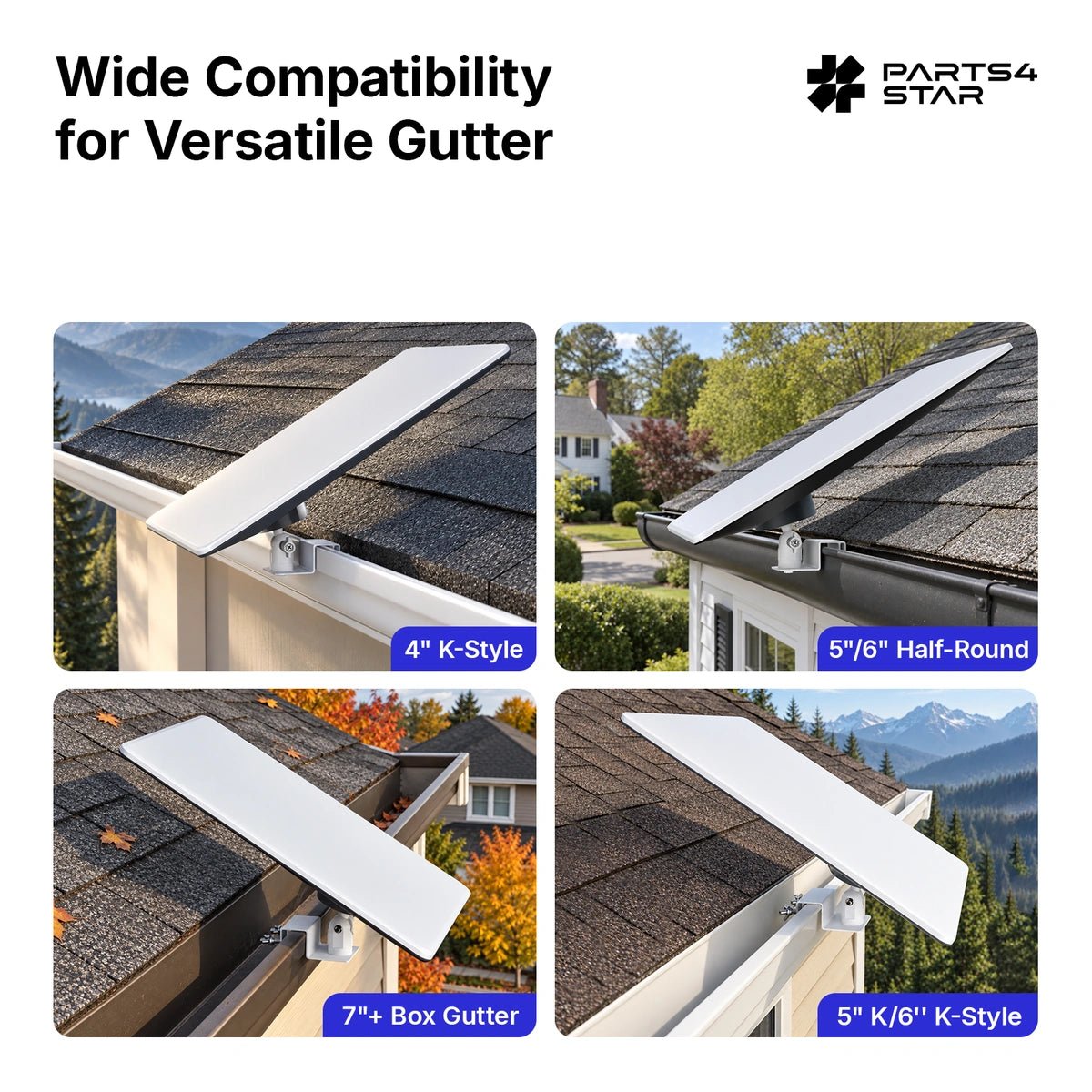 Starlink V5 Adjustable Gutter Mount with Screw Adapter – 360° Rotation, 180° Tilt, No-Drill Dual-Screw Clamp - Parts4Star