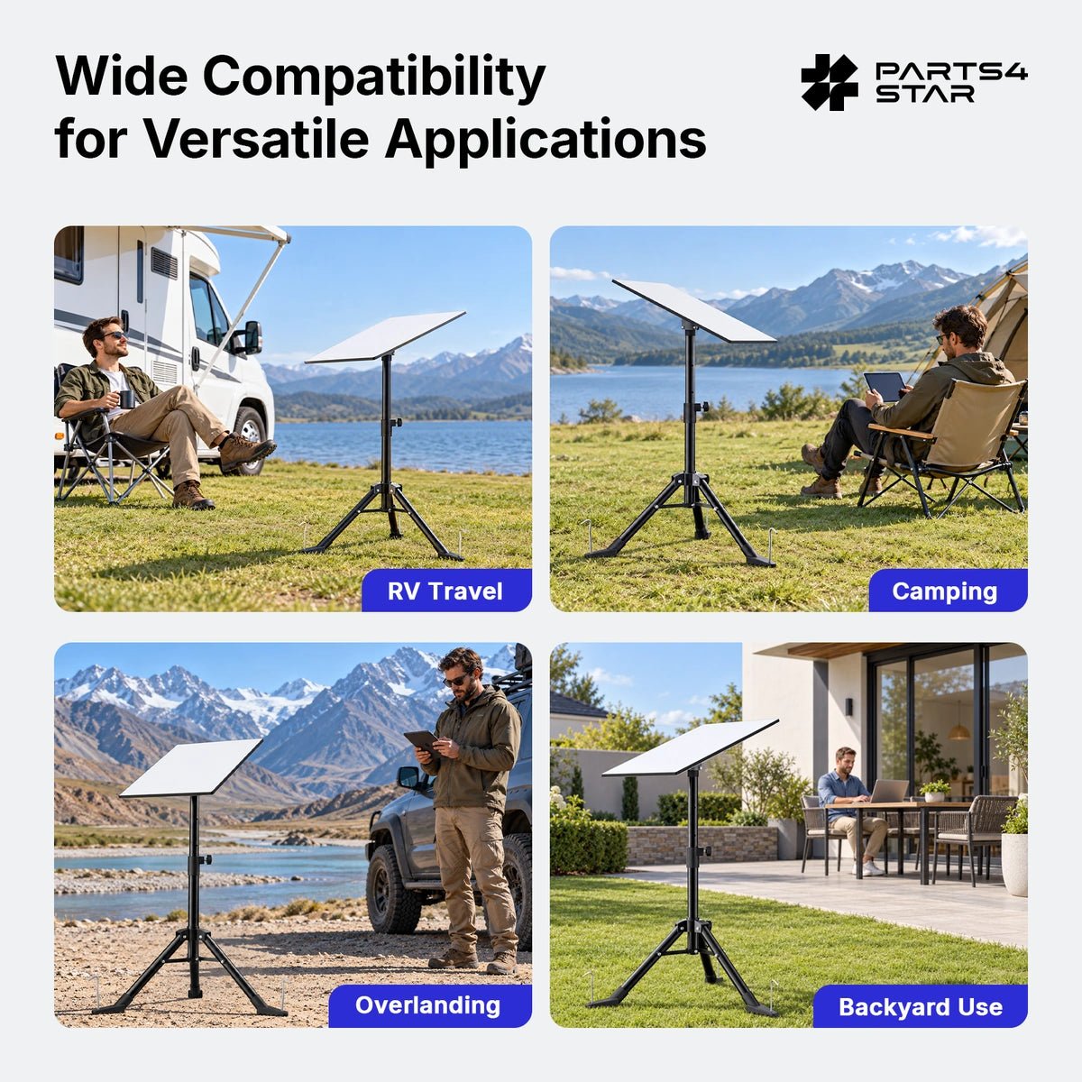 Starlink Standard 4/4X Tripod Mount - Height Adjustable, Gen 3/V3/V4 - Parts4Star