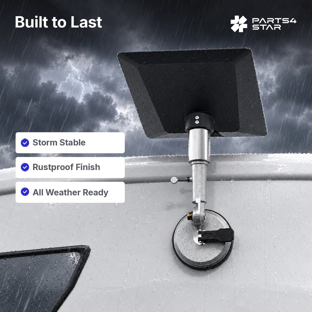 Starlink V5 Metal Suction Cup Mount with Adjustable Angle, for RV, Car Windows & Sunroof – Windproof - Parts4Star