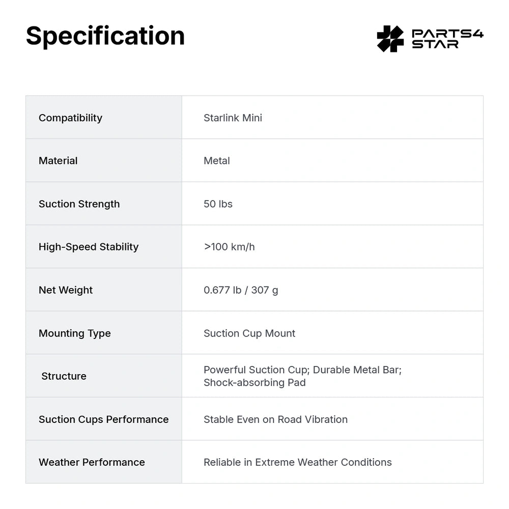 Starlink Mini Suction Cup Car Mount