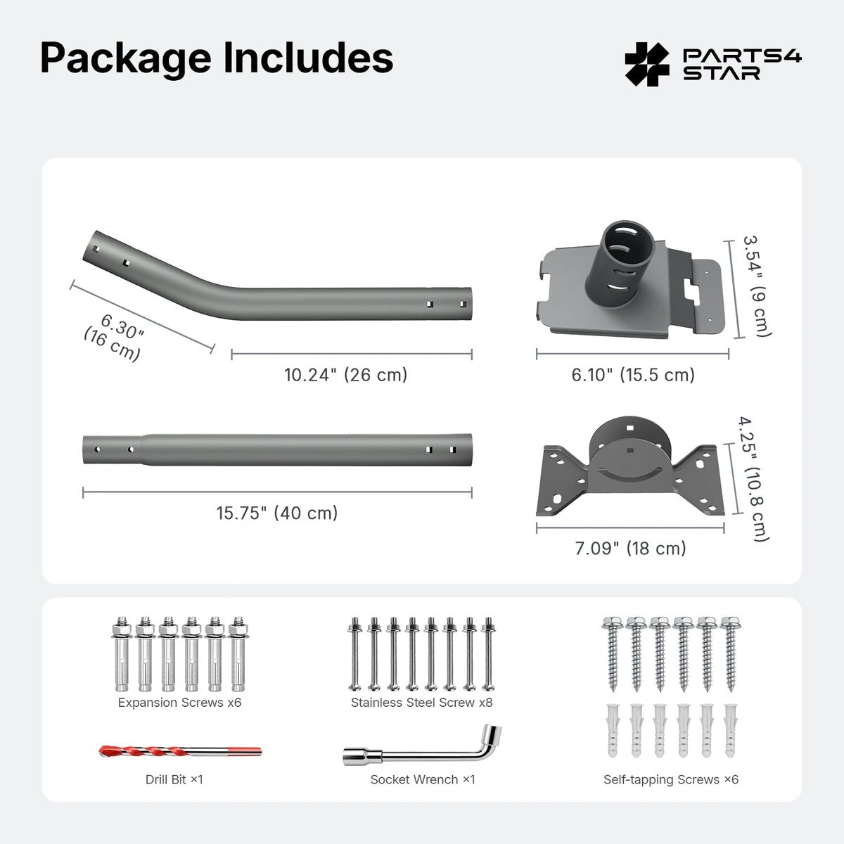 Starlink V5 Wall & Roof Mount - Pipe Adapter with 30" Extended Pipe - Parts4Star