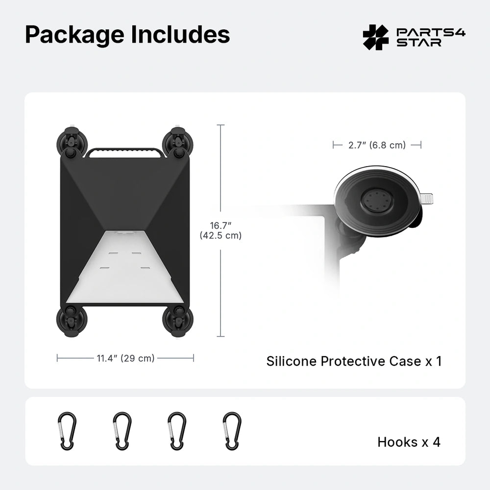 Starlink Mini Support à ventouse avec étui de protection en silicone, support de voiture antichoc, Starlink Mini Accessoires