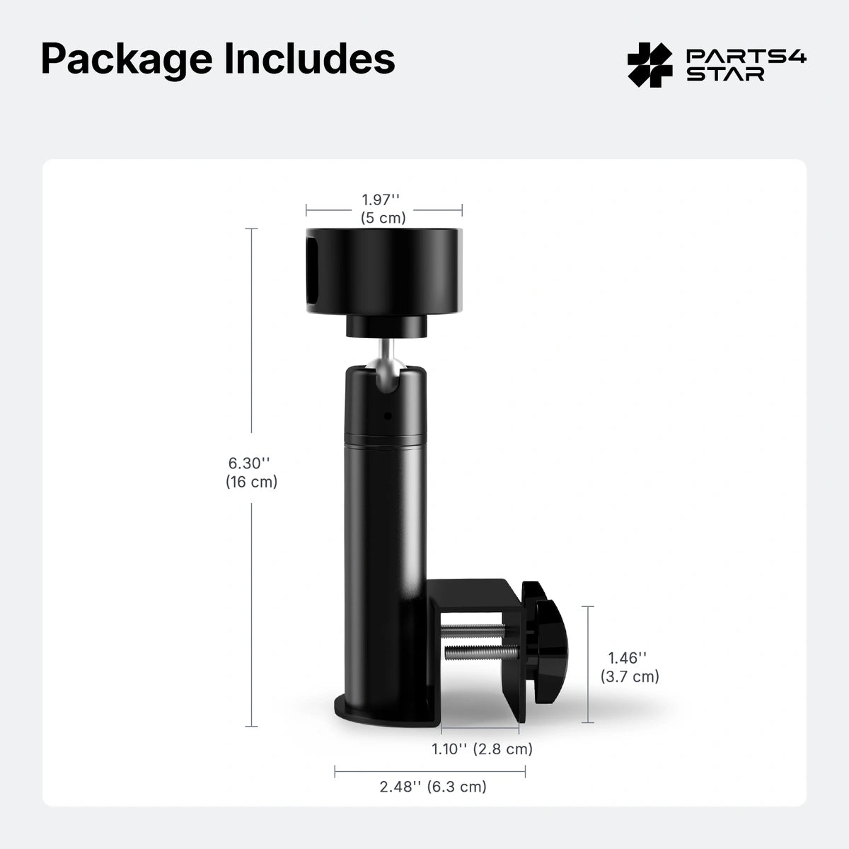 Starlink Mini Metal Gutter Mount with Screw Adapter – 360° Adjustable, No-Drill Dual-Screw Clamp