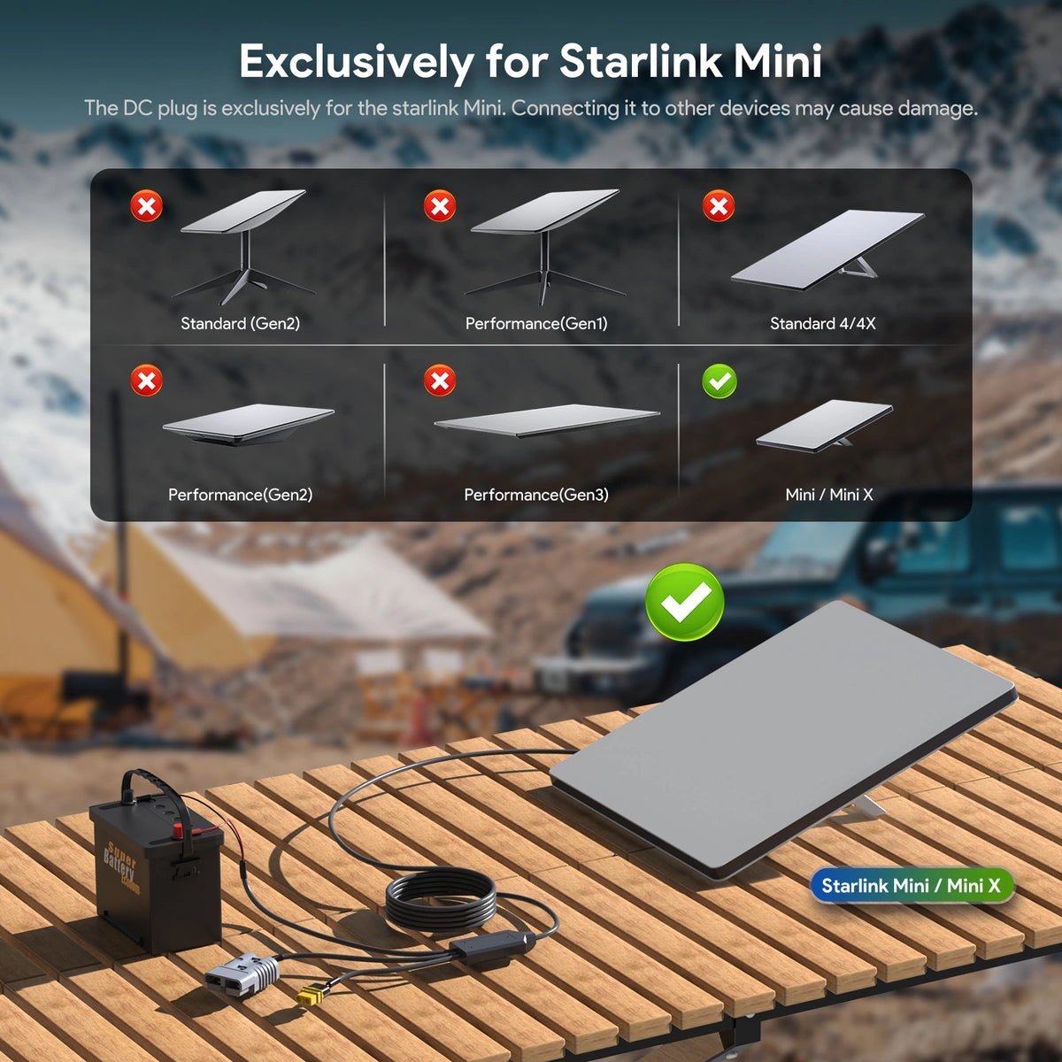 Starlink Mini 3-in-1 Power Cable, Anderson, U-Fork Terminals & XT60 - Parts4Star